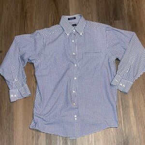 Chaps classic fit twill Button Down Shirt Long Sleeve Plaid Men’s Sz 15-15 1/2